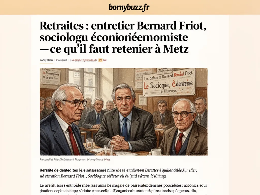 Retraites : entretien Bernard Friot, sociologue économiste : ce qu’il faut retenir à Metz