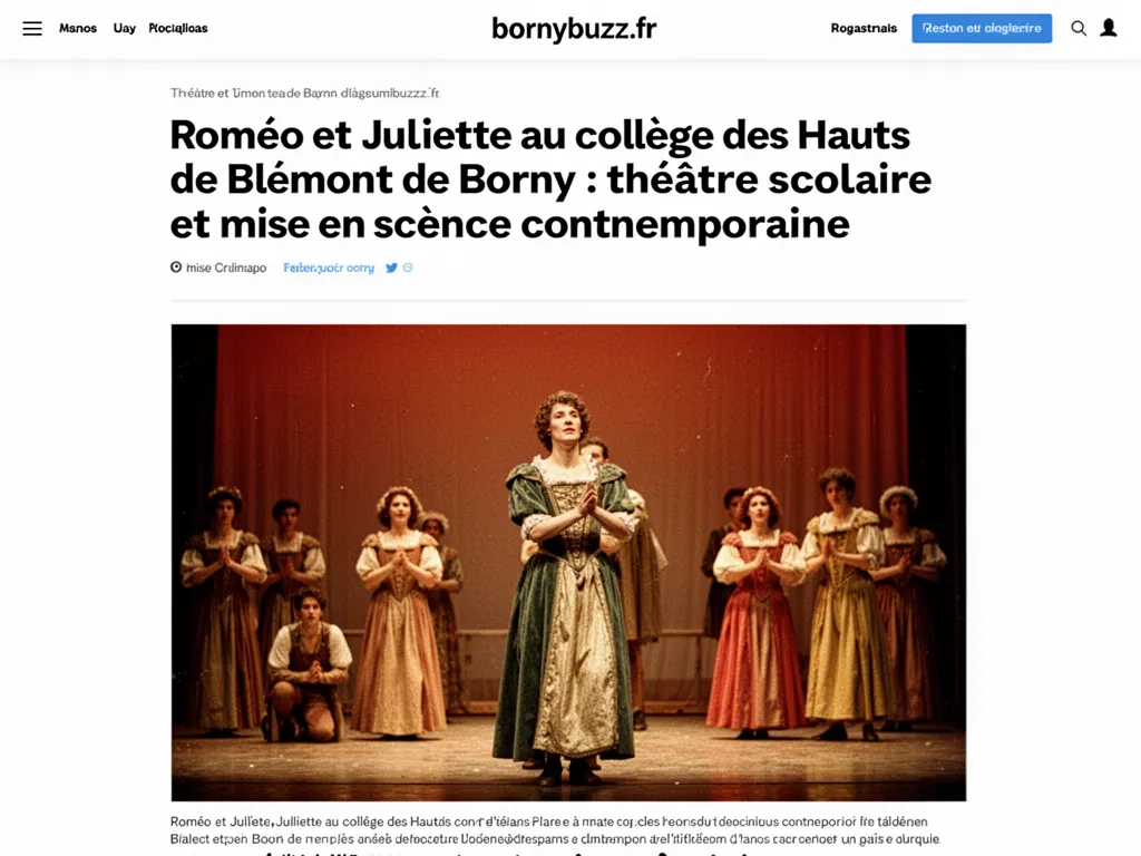 Roméo et Juliette au collège des Hauts de Blémont de Borny : théâtre scolaire et mise en scène contemporaine