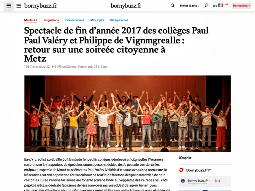 Spectacle de fin d'année 2017 des collèges Paul Valéry et Philippe de Vigneulles : retour sur une soirée citoyenne à Metz