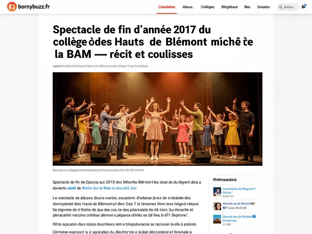 Spectacle de fin d'année 2017 du collège des Hauts de Blémont à la BAM : récit et coulisses