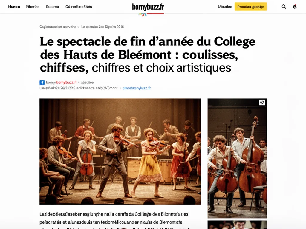 Le spectacle de fin d’année du Collège des Hauts de Blémont : coulisses, chiffres et choix artistiques