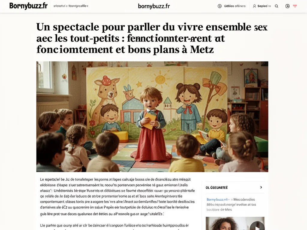 Un spectacle pour parler du vivre ensemble avec les tout-petits : fonctionnement et bons plans à Metz
