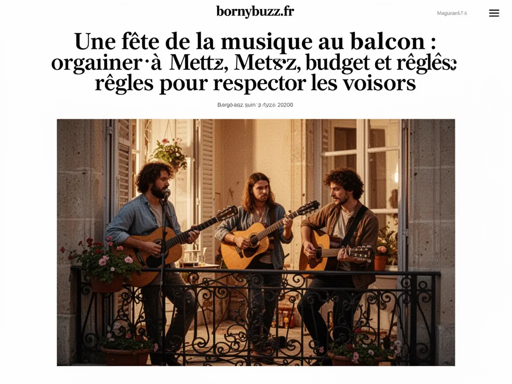 Une fête de la musique au balcon : organiser à Metz, budget et règles pour respecter les voisins