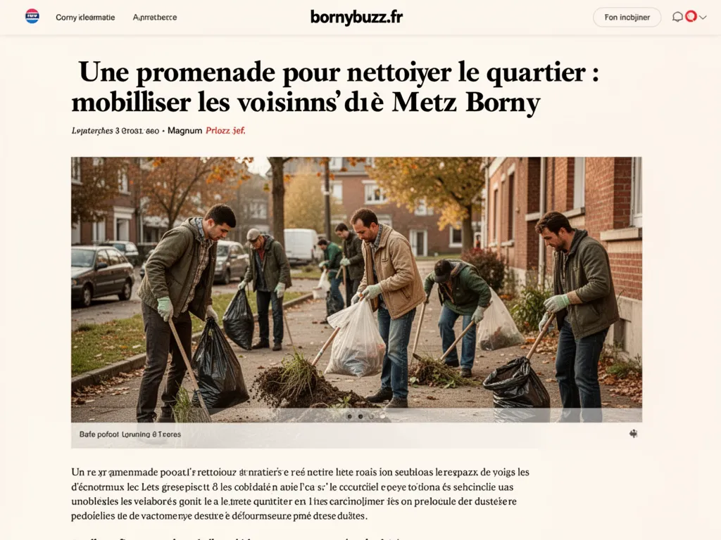 Une promenade pour nettoyer le quartier : mobiliser les voisins à Metz Borny