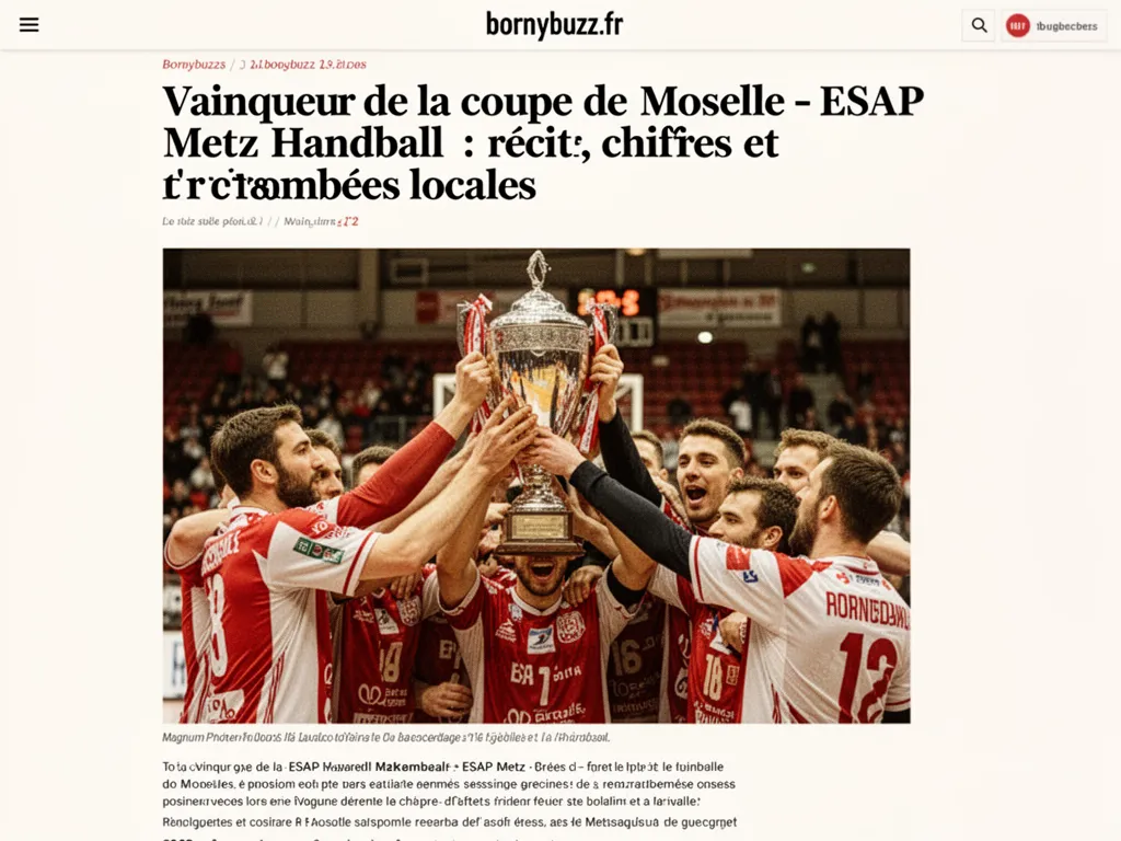 Vainqueur de la coupe de Moselle - ESAP Metz Handball : récit, chiffres et retombées locales