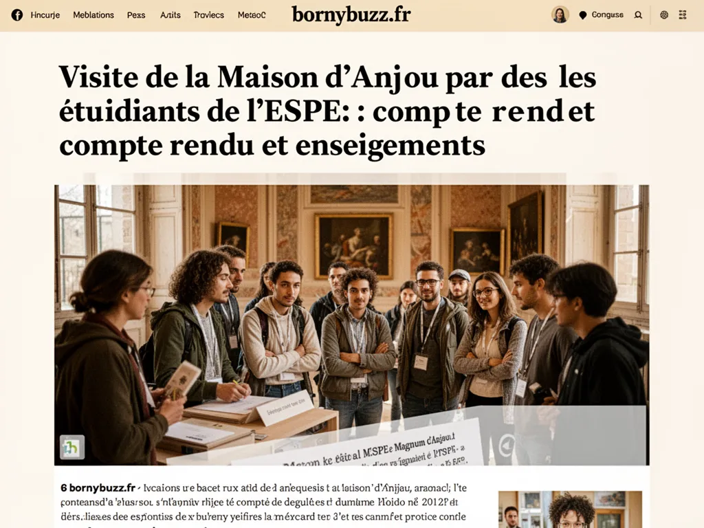 Visite de la Maison d'Anjou par des étudiants de l'ESPE : compte rendu et enseignements